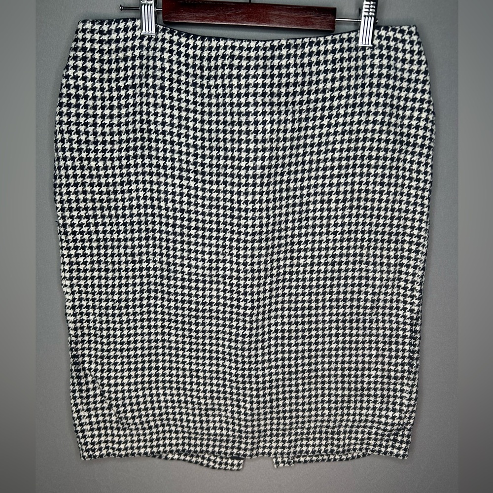 Ralph Lauren Black and White Houndstooth Pencil Skirt